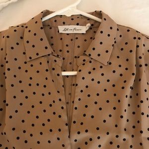 All In Favor cropped polka dot top